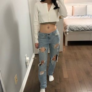 Zara Distressed Boyfriend Jeans